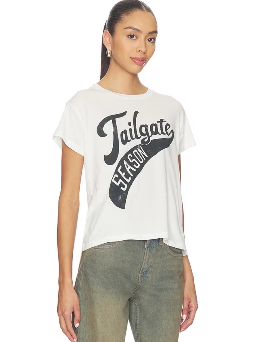 NWT Daydreamer Tailgate Season White Graphic baby Tee